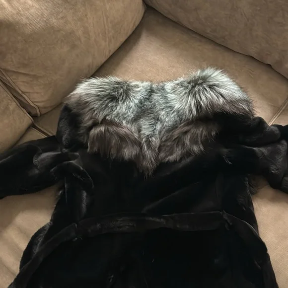 EUC - SASSOFONO Natural Faux Fur Foxy Coat - Picture 6 of 7